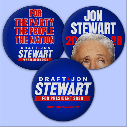 Jon Stewart 2028 Pin Buttons (3-Pack)