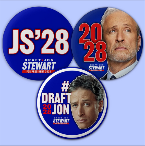 Jon Stewart 2028 Pin Buttons (3-Pack)